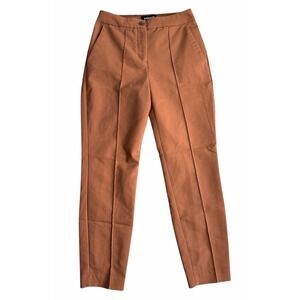 Express High Rise Ankle Dress Pants Womens 00R Rust Brown Stretch Work